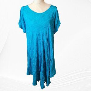 Beach Cover Up in Blue Summer Shift  Size Large